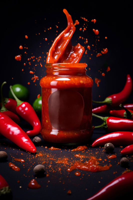 Hot sauce in a jar