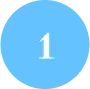 White number one inside of a blue circle.
