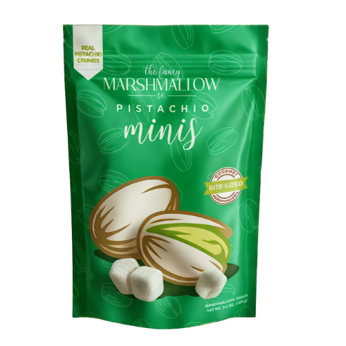 Bite Sized Marshmallow Pistachio Minis 3.5oz.