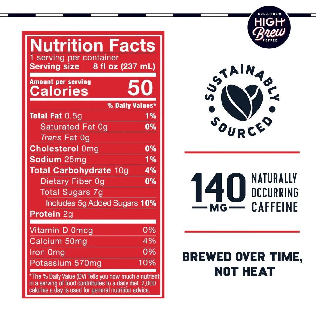 Double Espresso High Brew Coffee nutrition facts