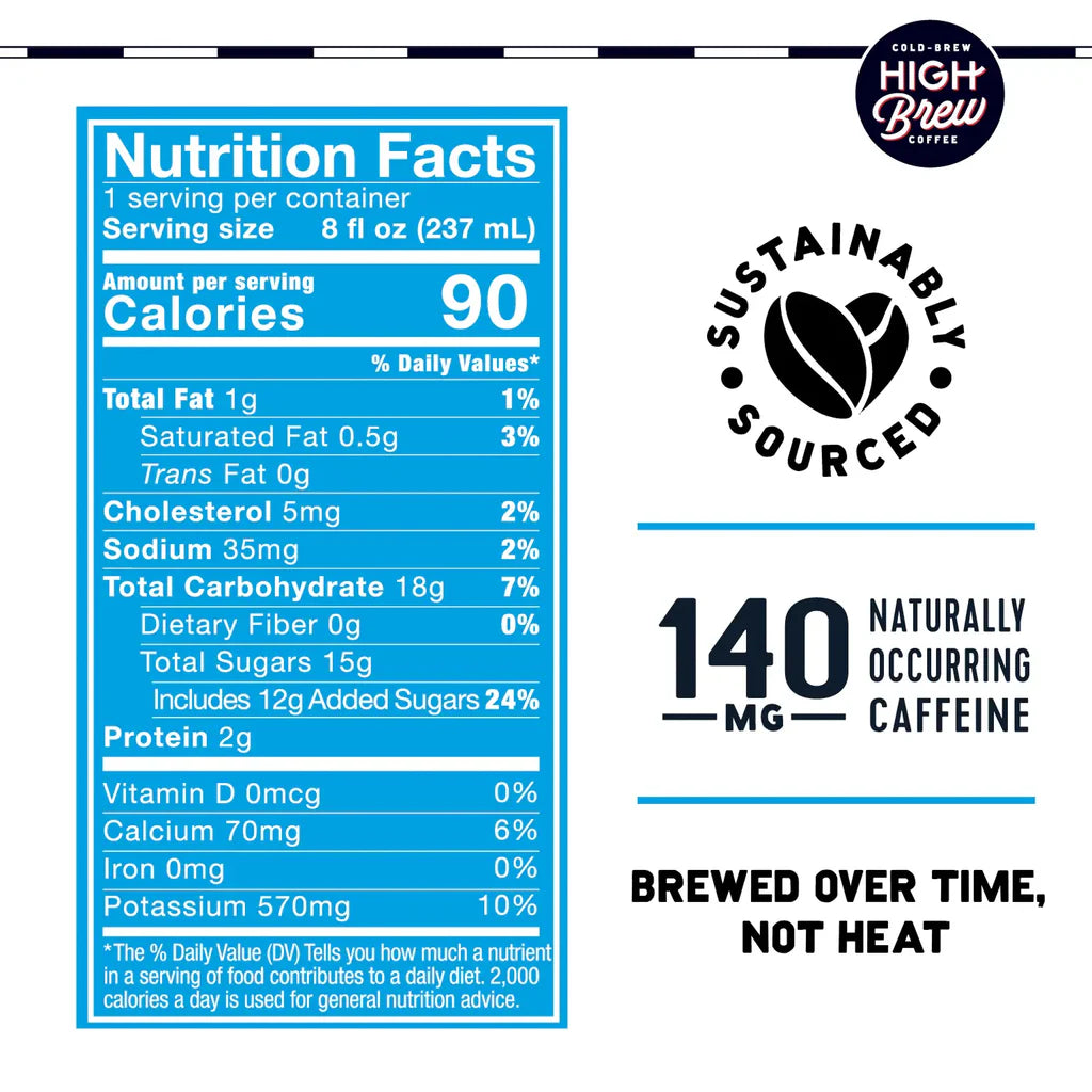 Mexican Vanilla High Brew Coffee nutrition facts