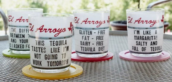 El Arroyo Set of 4 Sign Acrylic Cups - Tequila Sunrise
