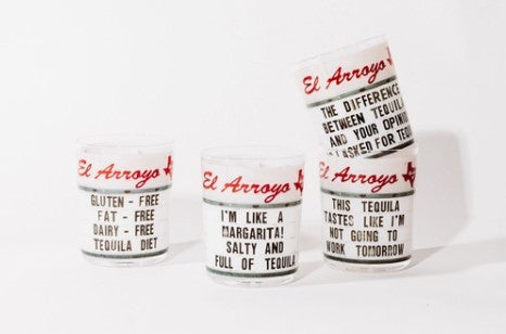 El Arroyo Set of 4 Sign Acrylic Cups - Tequila Sunrise