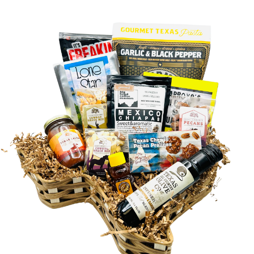 The Lone Star Pride custom gift basket configuration.