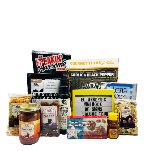 The Lone Star Pride custom gift basket configuration.
