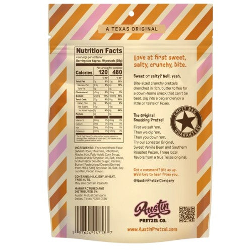 Southern Roasted Pecan Austin Pretzels Co. 4oz.