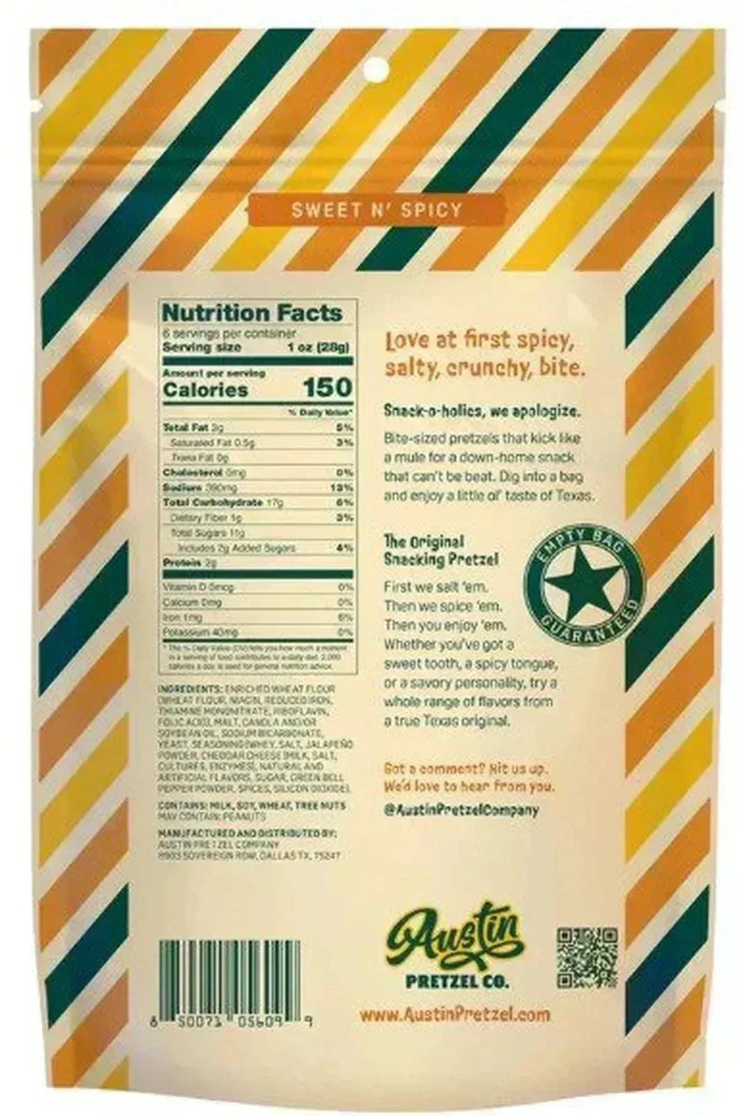 Jalapeño Queso Austin Pretzels Co. 6oz. - Texas Treats