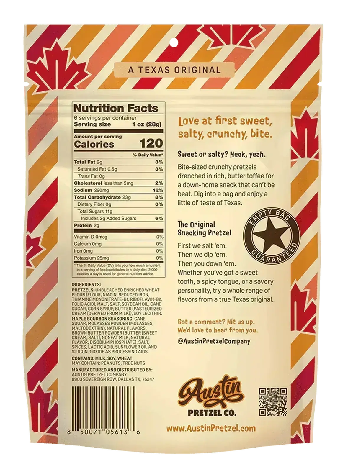 Sweet Maple Bourbon Pretzels Co. 6oz.