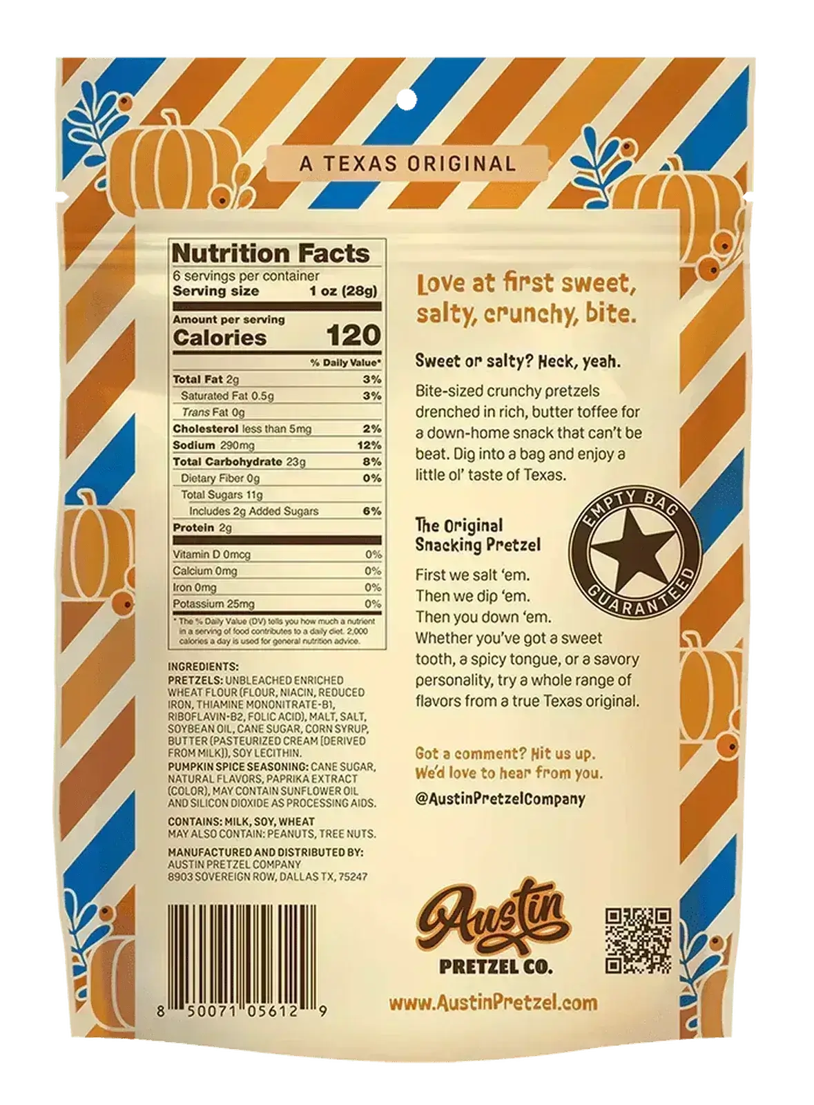 Sweet Pumpkin Pie Pretzels Co. 6oz.