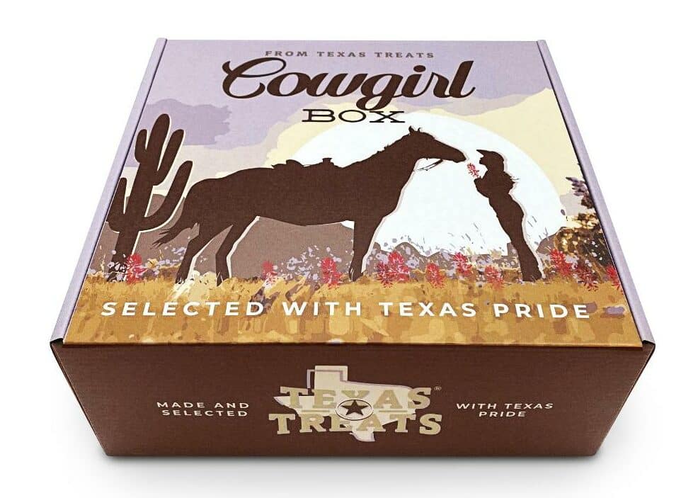 Texas Treats' Cowgirl gift box, available for custom corporate gifting and personal gifts.