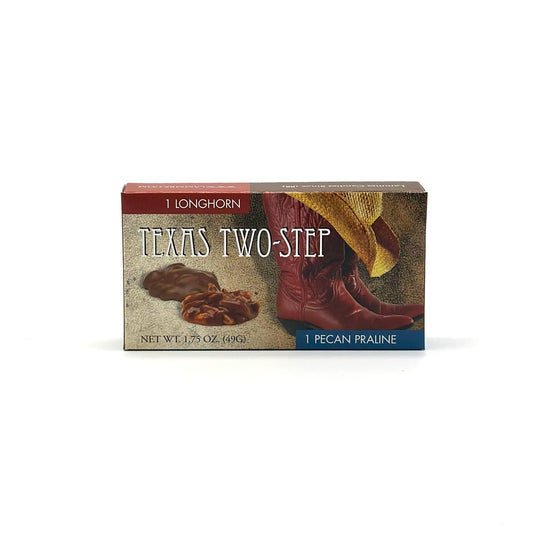 lammes texas two step longhorn and pecan pralines chocolate candy.