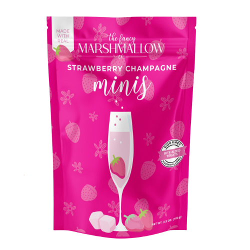 Bite Sized Marshmallow Strawberry Champagne Minis 3.5oz.