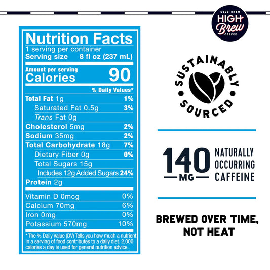 Mexican Vanilla High Brew Coffee nutrition facts
