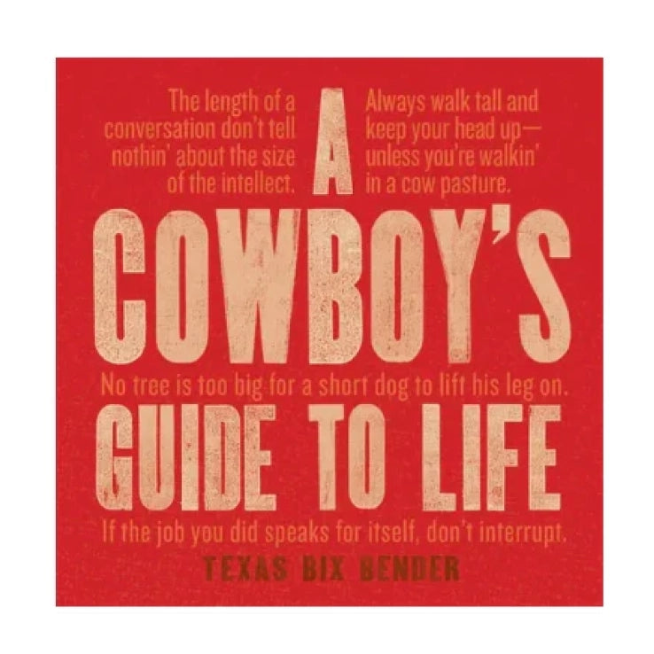 Book cover reading "Cowboy's guide to life" – include this in a custom gift box today.