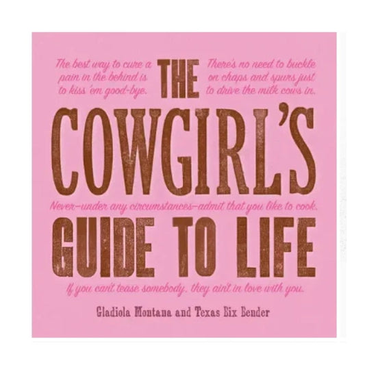 Book cover reading "Cowgirls guide to life" – include this in a custom gift box today.