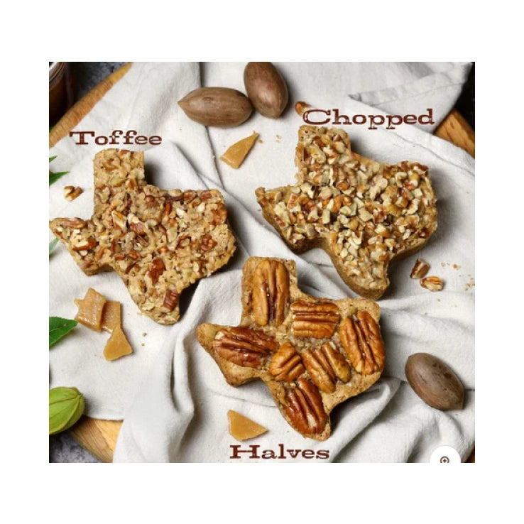 Three Texas-shaped pecan pie cakes – include this in a custom gift box today.