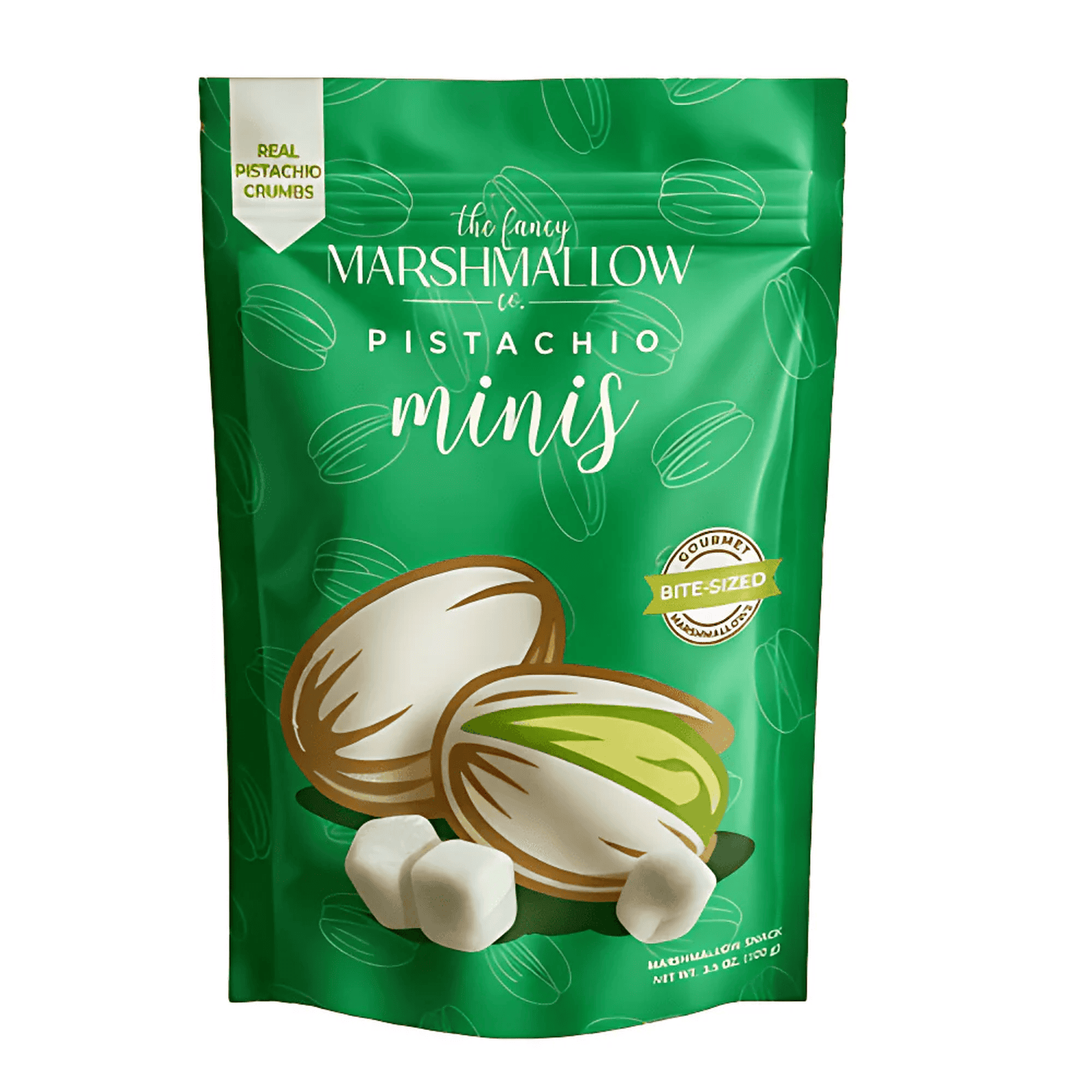 Bite Sized Marshmallow Pistachio Minis 3.5oz. - Texas Treats