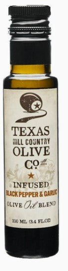 Black Pepper Garlic Infused Olive Oil 100 ml - Texas Treats