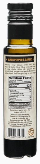Black Pepper Garlic Infused Olive Oil 100 ml - Texas Treats