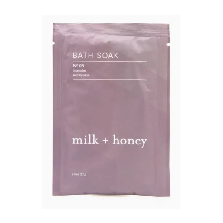 milk + honey lavender and eucalyptus bath soak – include this in a custom gift box today.