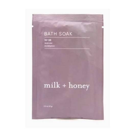 milk + honey lavender and eucalyptus bath soak – include this in a custom gift box today.