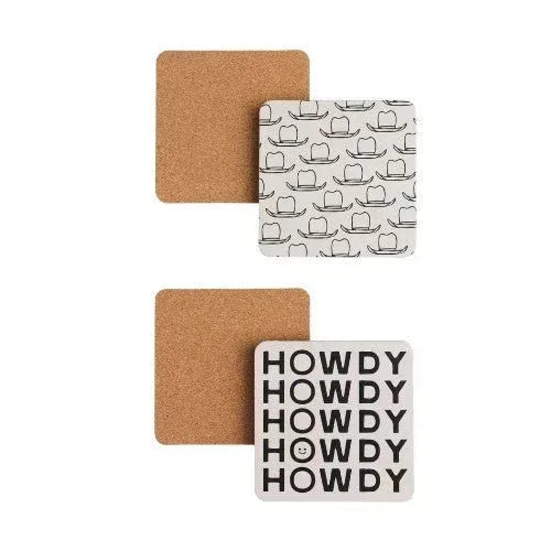 Cowboy Hats & Howdy Coaster Set of 4 - Texas Treats