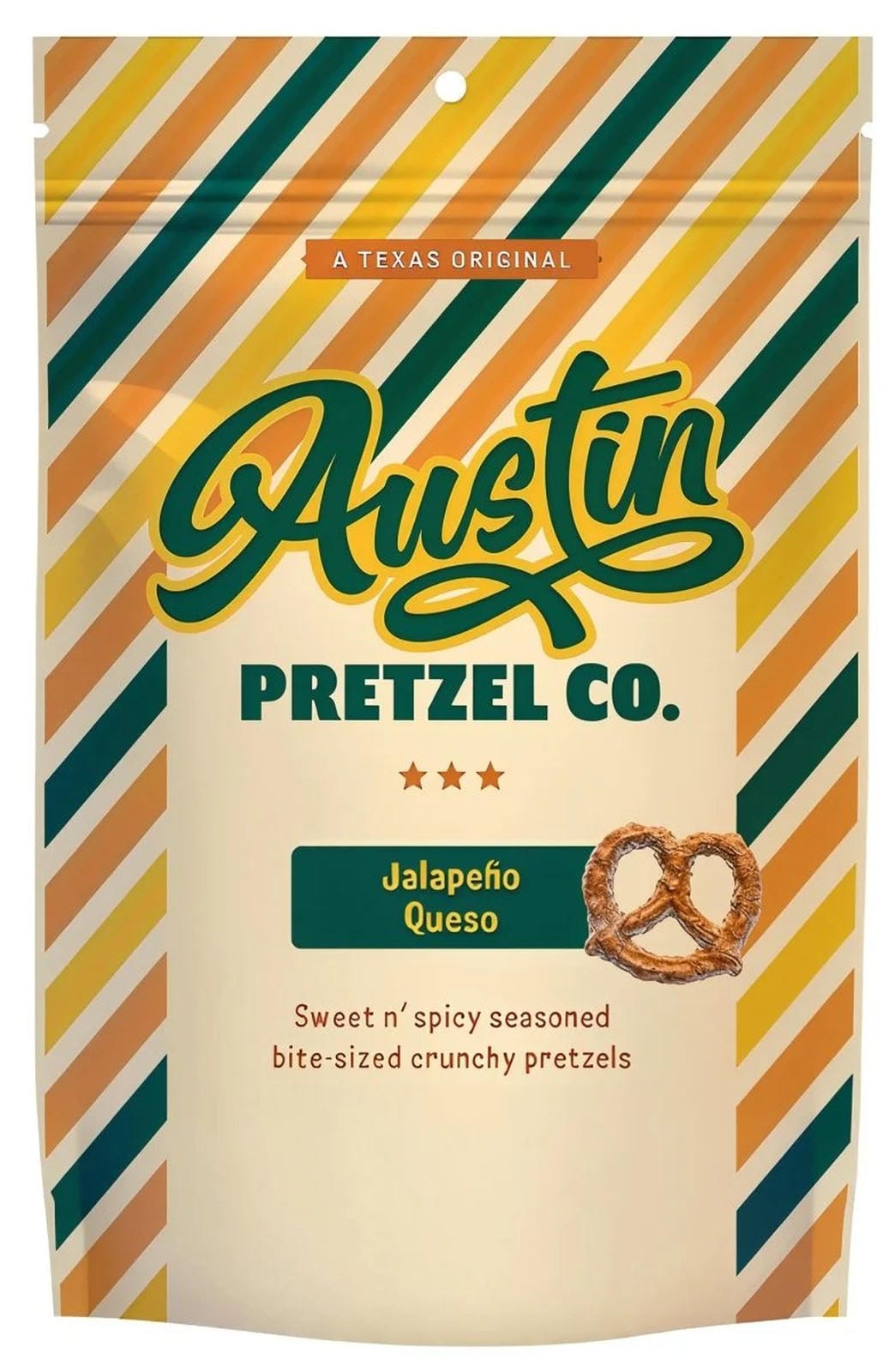 Jalapeño Queso Austin Pretzels Co. 6oz. - Texas Treats