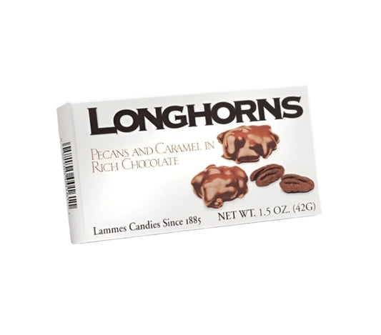 Package of Lammes Longhorns Chocolates, part of Texas Treats' custom gift boxes.
