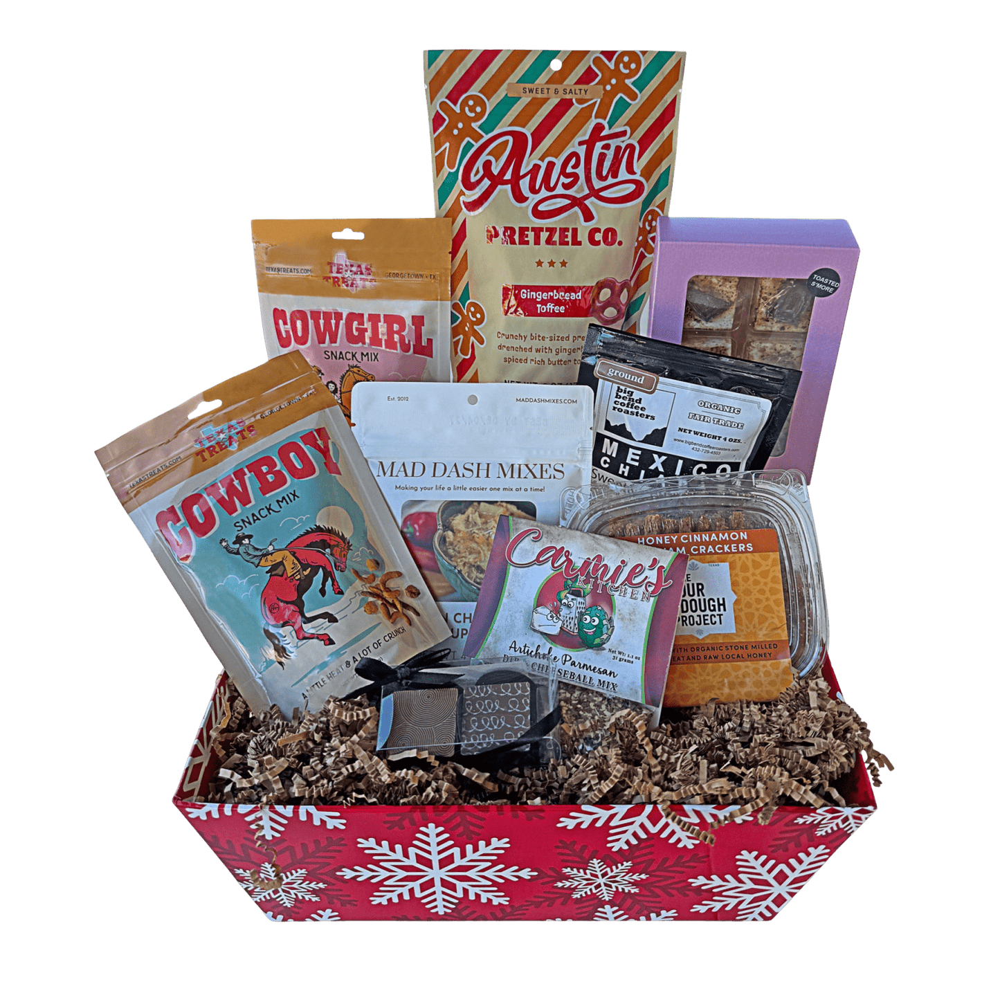 Sleigh Bells & Cowboy Boots Gift Basket - Texas Treats