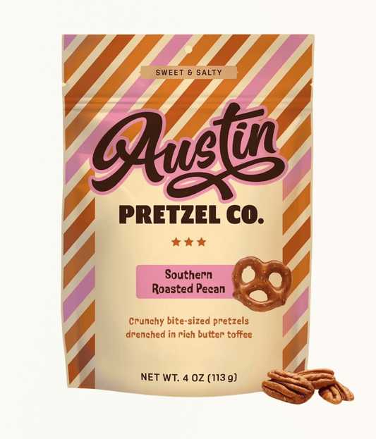 Southern Roasted Pecan Austin Pretzels Co. 4oz. - Texas Treats