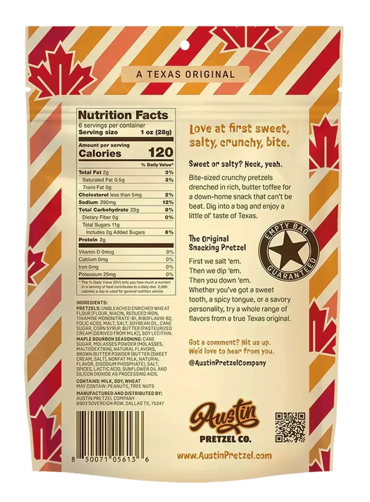 Sweet Maple Bourbon Pretzels Co. 6oz.
