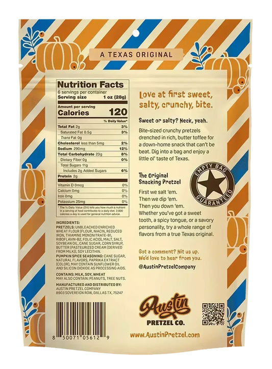 Sweet Pumpkin Pie Pretzels Co. 6oz.