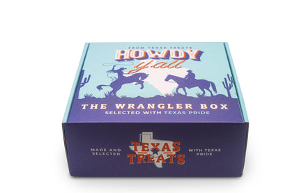 Texas Treats' Wrangler gift box, available for custom corporate gifting and personal gifts.