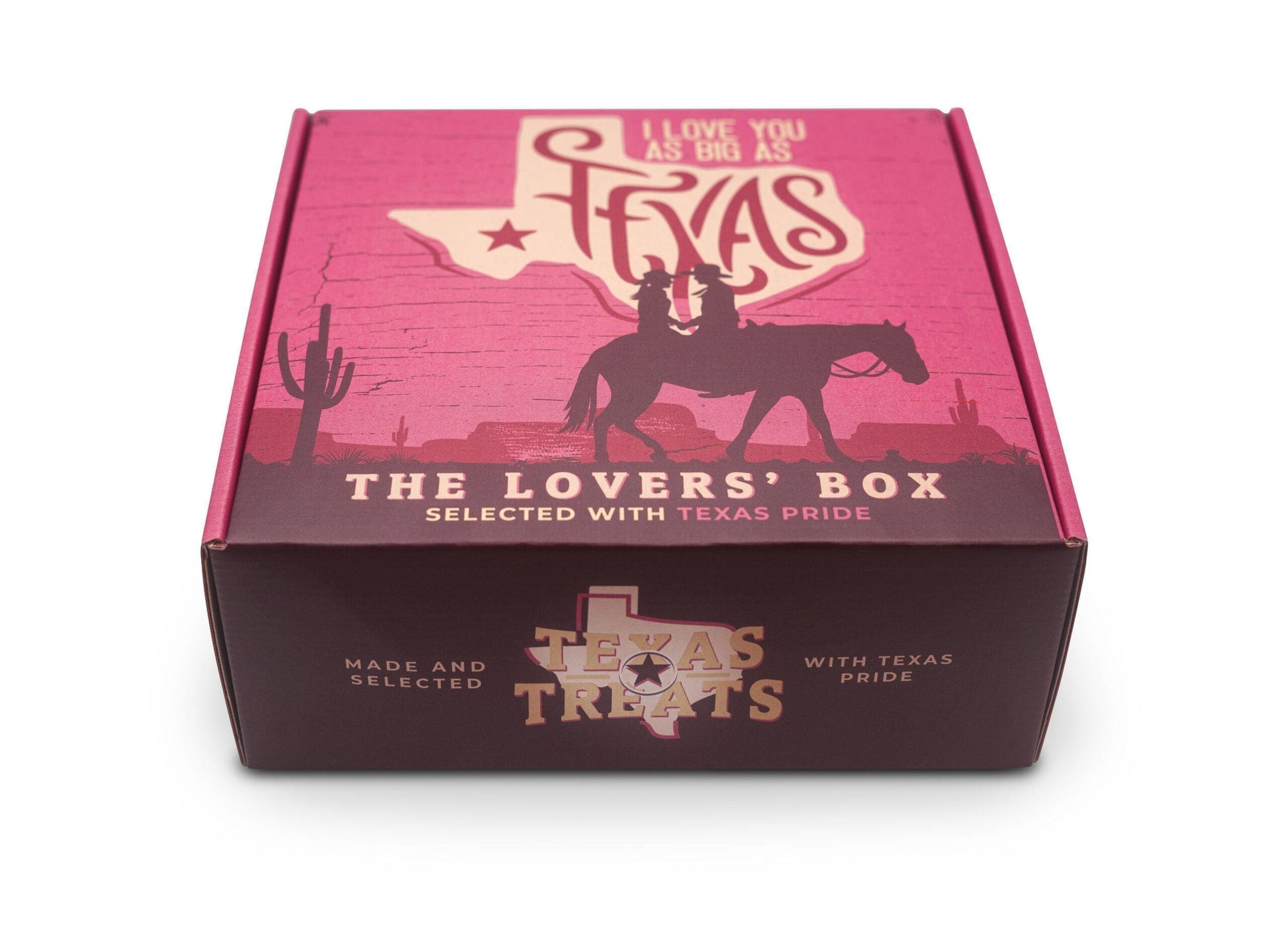 Texas Treats' Lovers gift box, available for custom corporate gifting and personal gifts.