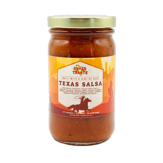 Jar of Texas salsa – add it to a custom gift box today.