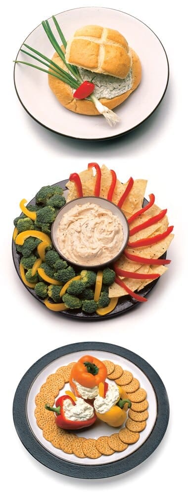 Examples of how to present Carmie's Texas wildfire dip mix.