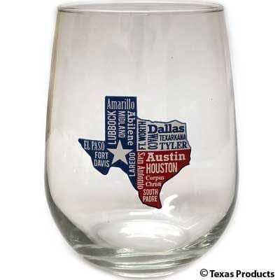 Texas State Wine Glass